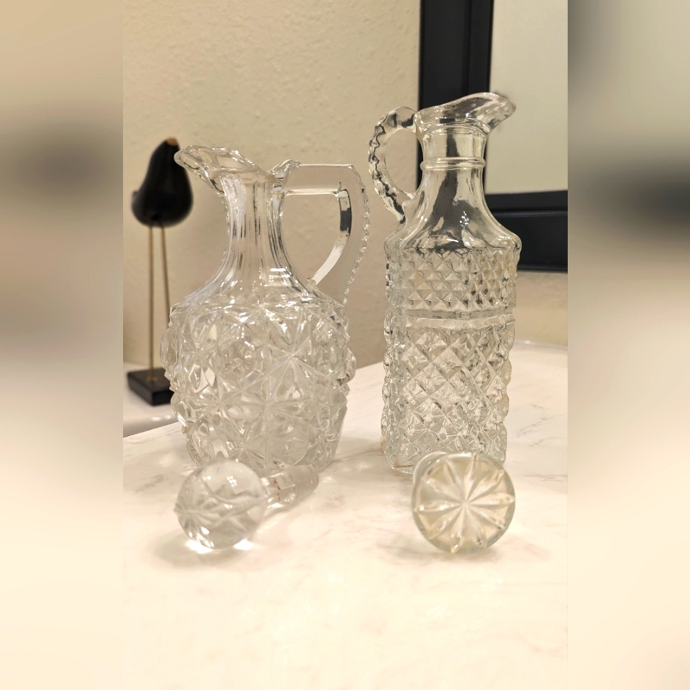 Vintage Estate Glass Cruets (circa 1920)